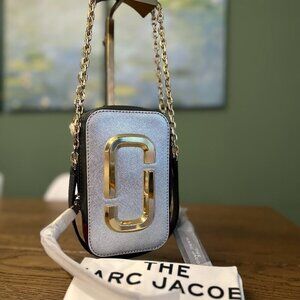NWT! New Marc Jacobs Hot Shot Crossbody Leather Bag -Silver multi